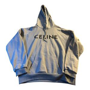 Celine Hoodie In Cotton Fleece Baby Blue/Black